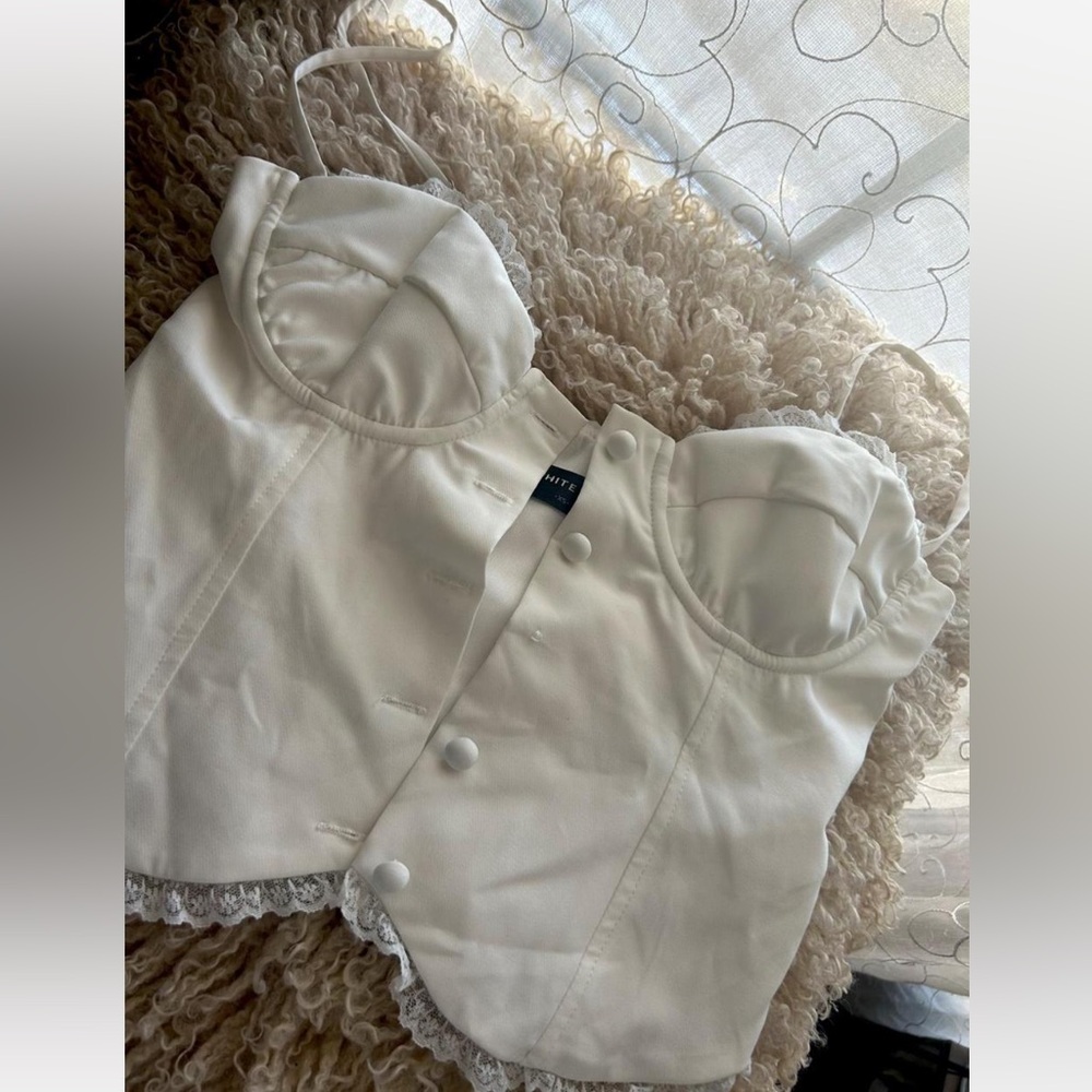 White Fox Boutique White Button-Up Top
